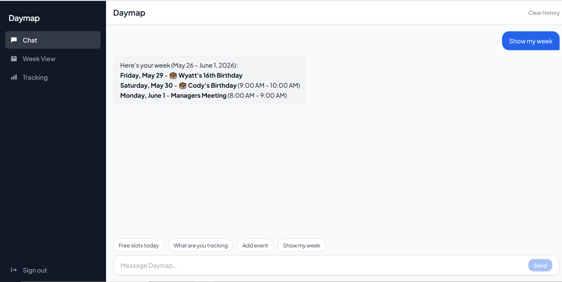 Calendar Chat Assistant